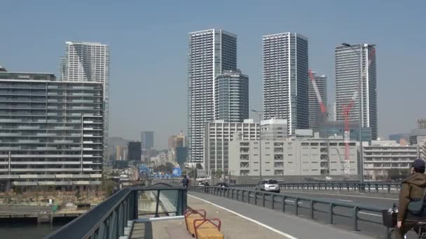 Tokio Bay Area Landschaft 2023 Frühling — Stockvideo