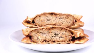 Sıcak sandviç hamburger biftek, video klip.