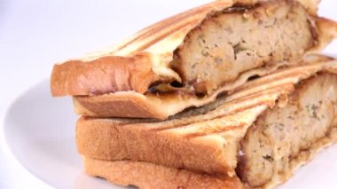 Sıcak sandviç hamburger biftek, video klip.