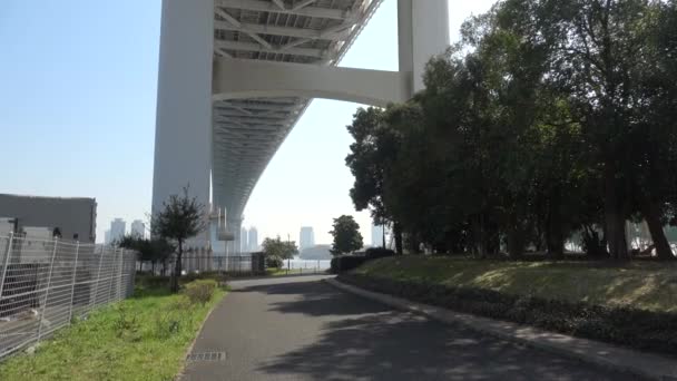Shibaura South Pier Park 2023 Rainbow Bridge — Vídeo de Stock