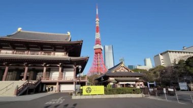 Zojoji Tapınağı Sabah erken saatlerde, Japonya Tokyo 2023