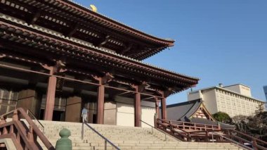 Zojoji Tapınağı Sabah erken saatlerde, Japonya Tokyo 2023