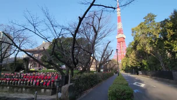 Zojoji Temple Wczesnym Rankiem Japonia Tokyo 2023 — Wideo stockowe