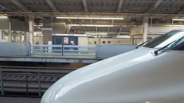 Tokyo Station Shinkansen Med Ljud 2023 Begränsat Expresståg — Stockvideo