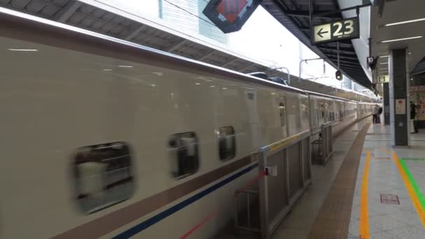 Estação Tóquio Shinkansen Com Som 2023 Trem Expresso Limitado — Vídeo de Stock