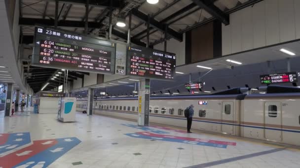 Tokioter Bahnhof Shinkansen Mit Eingeschränktem Schnellzug 2023 — Stockvideo