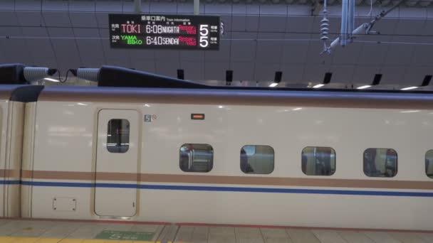 Tokyo Stasjon Shinkansen Med Lyd 2023 Begrenset Ekspresstog – stockvideo