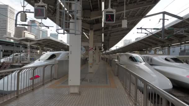 Tokyo Állomás Shinkansen Hanggal 2023 Korlátozott Expressz Vonat — Stock videók