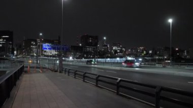 Tsukiji Ohashi Gece Manzarası, Japonya Tokyo Nisan 2023