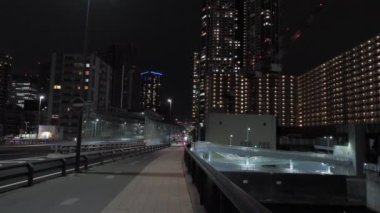 Tsukiji Ohashi Gece Manzarası, Japonya Tokyo Nisan 2023