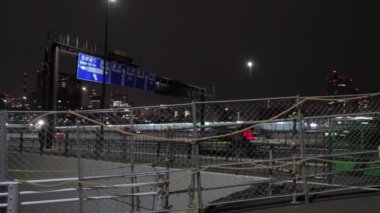 Tsukiji Ohashi Gece Manzarası, Japonya Tokyo Nisan 2023