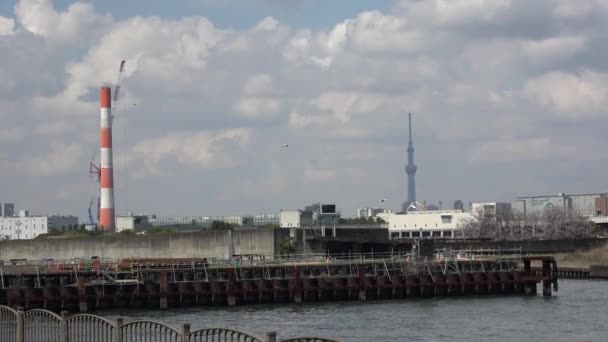 Shinsuna Schleusentorbau 2023 Japan Tokio — Stockvideo