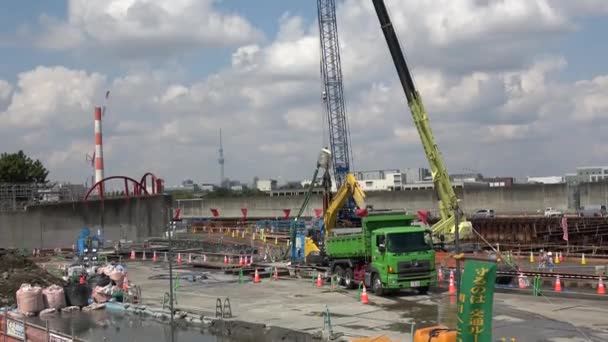 Shinsuna Baraj Kapısı Inşaatı 2023 Japonya Tokyo — Stok video