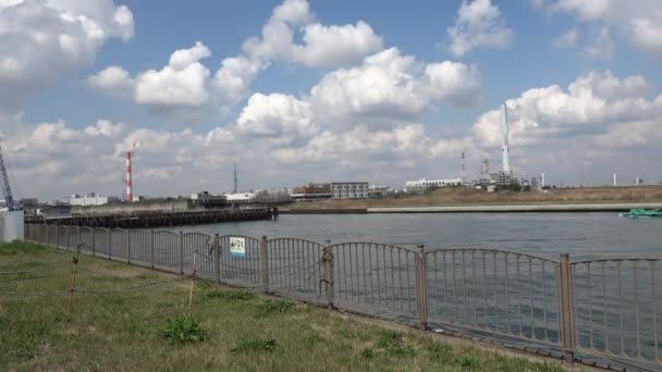 Shinsuna Baraj Kapısı Inşaatı 2023 Japonya Tokyo — Stok video
