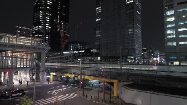 Hamamatsucho Gece Manzarası Tokyo Nisan 2023 — Stok video