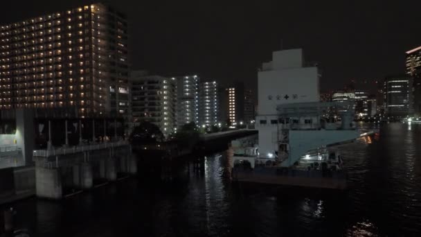 Tsukiji Ohashi Night View Japan Tokyo April 2023 — стокове відео
