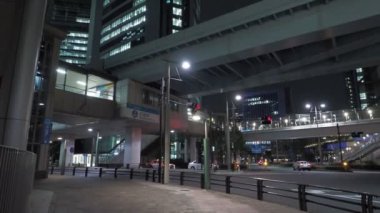 Shiodome Gece Manzarası, Japonya Tokyo Nisan 2023