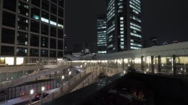Shiodome Gece Manzarası, Japonya Tokyo Nisan 2023