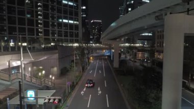 Shiodome Gece Manzarası, Japonya Tokyo Nisan 2023