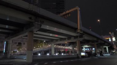 Shiodome Gece Manzarası, Japonya Tokyo Nisan 2023