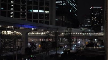 Shiodome Gece Manzarası, Japonya Tokyo Nisan 2023