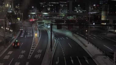 Shiodome Gece Manzarası, Japonya Tokyo Nisan 2023