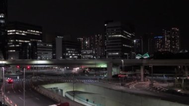 Shiodome Gece Manzarası, Japonya Tokyo Nisan 2023