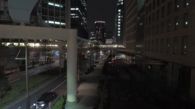 Shiodome Gece Manzarası, Japonya Tokyo Nisan 2023