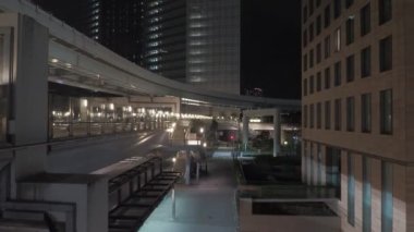 Shiodome Gece Manzarası, Japonya Tokyo Nisan 2023