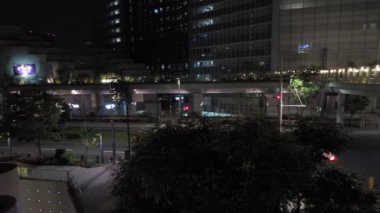 Shiodome Gece Manzarası, Japonya Tokyo Nisan 2023