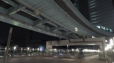 Shiodome Gece Manzarası, Japonya Tokyo Nisan 2023
