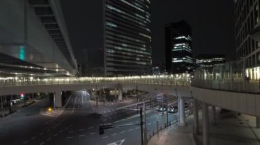 Shiodome Gece Manzarası, Japonya Tokyo Nisan 2023