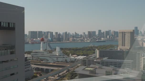 Tokyo Bay Área Vista Cubierta Observación 2023 — Vídeos de Stock
