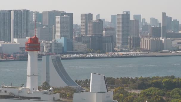 Tokyo Körfezi Bölgesi Gözlem Güvertesi Görünümü 2023 — Stok video