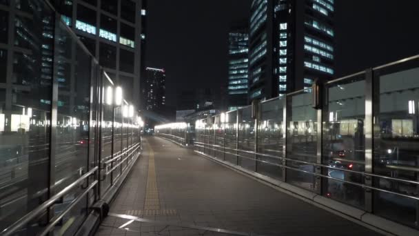 Shiodome Gece Manzarası Japonya Tokyo Nisan 2023 — Stok video