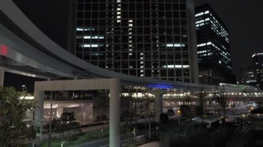 Shiodome Gece Manzarası, Japonya Tokyo Nisan 2023