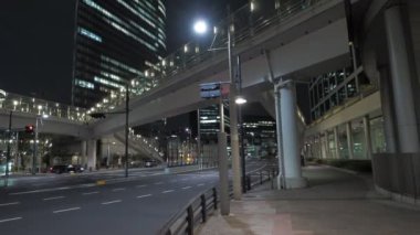 Shiodome Gece Manzarası, Japonya Tokyo Nisan 2023