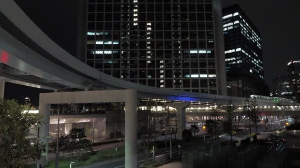 Shiodome Night View Japan Tokyo April 2023 — Stock Video