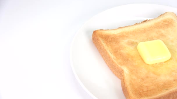 Масляний Тост Хліб Короткий Відеокліп — стокове відео
