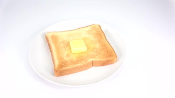 Масляний Тост Хліб Короткий Відеокліп — стокове відео