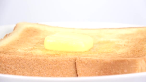 Boter Toast Brood Korte Video Clip — Stockvideo