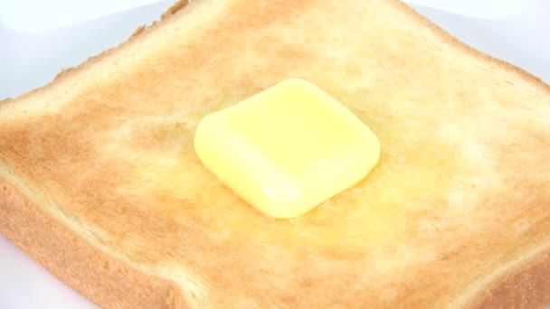 Torrada Manteiga Pão Clipe Vídeo Curto — Vídeo de Stock