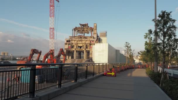 2023年6月东京滨海码头拆除工程 — 图库视频影像