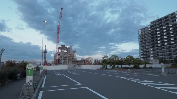 Εργασίες Κατεδάφισης Στην Αποβάθρα Του Τόκιο Harumi Ιούνιος 2023 — Αρχείο Βίντεο