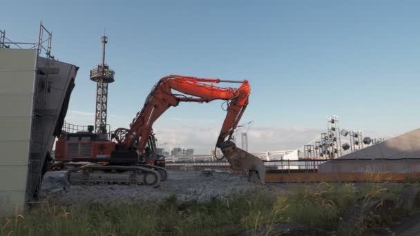Tokyo Harumi Wharf Trabajos Demolición Junio 2023 — Vídeos de Stock