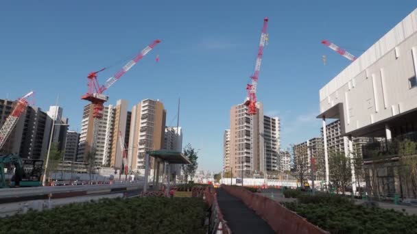 Vlajka Harumi Výstavbě Japonsko Tokio Červen 2023 — Stock video