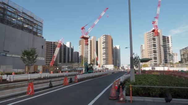 Harumi Flagga Uppbyggnad Japan Tokyo Juni 2023 — Stockvideo