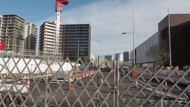 Bandera Harumi Construcción Japón Tokio Junio 2023 — Vídeos de Stock
