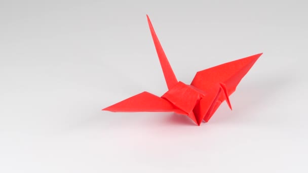 Japanese Culture Origami Crane Paper Craft Orizuru — Stock Video