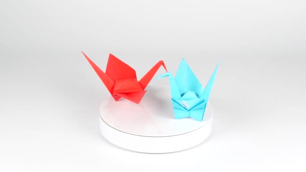 Japonská Kultura Origami Jeřáb Papír Řemeslo Orizuru — Stock video